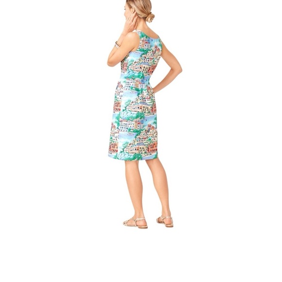 Talbots Scenic Village Shift Dress Sleeveless Multi-Colored Size 12P - Picture 2 of 7